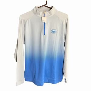 Peter Millar Crown Sport Perth Melange Stretch Quarter Zip Pullover L Athletic